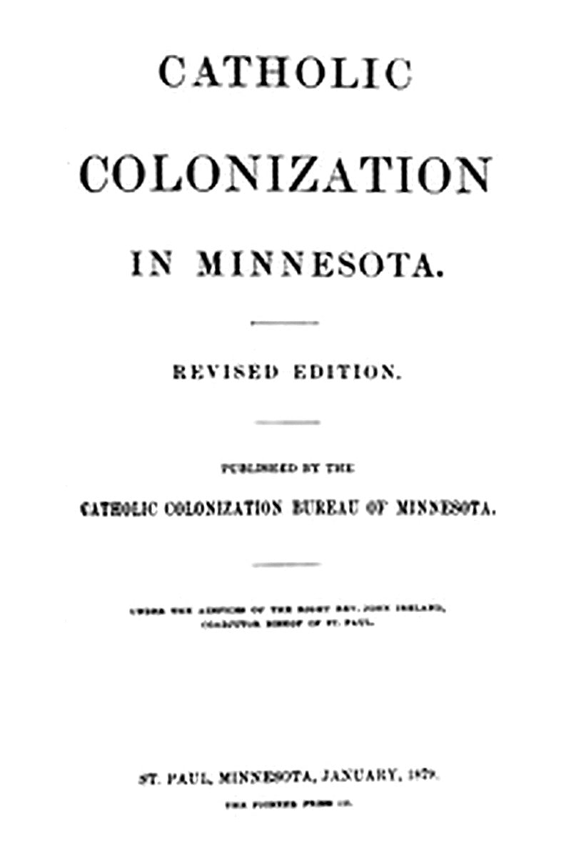 Catholic Colonization in Minnesota