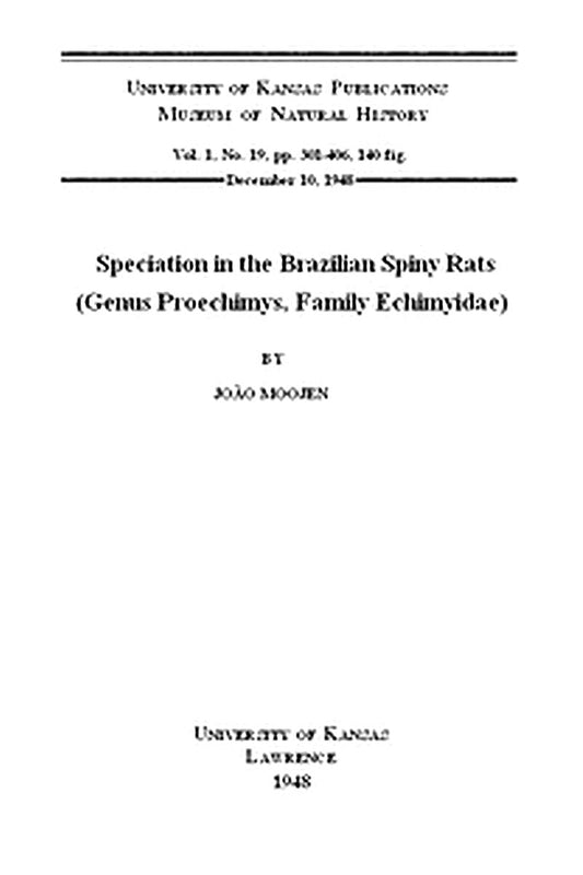 Speciation in the Brazilian Spiny Rats