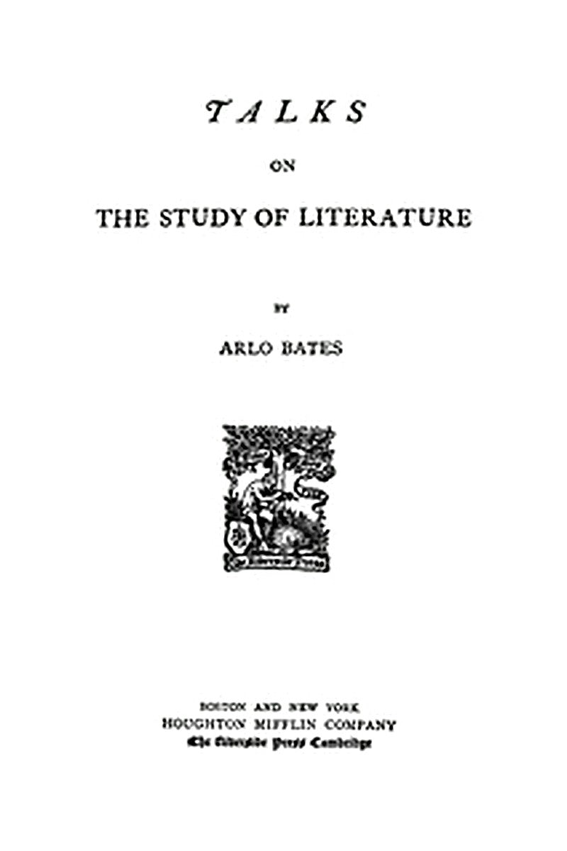 Talks on the study of literature