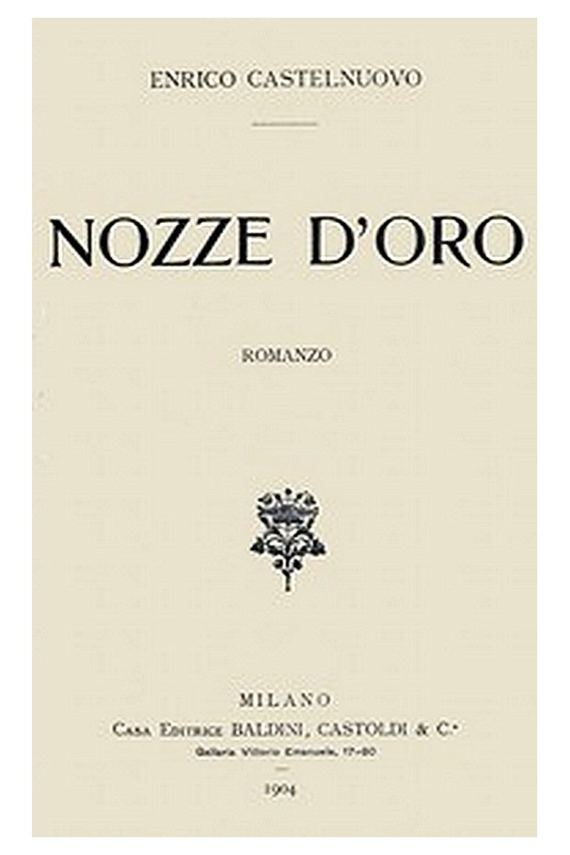 Nozze d'oro: romanzo