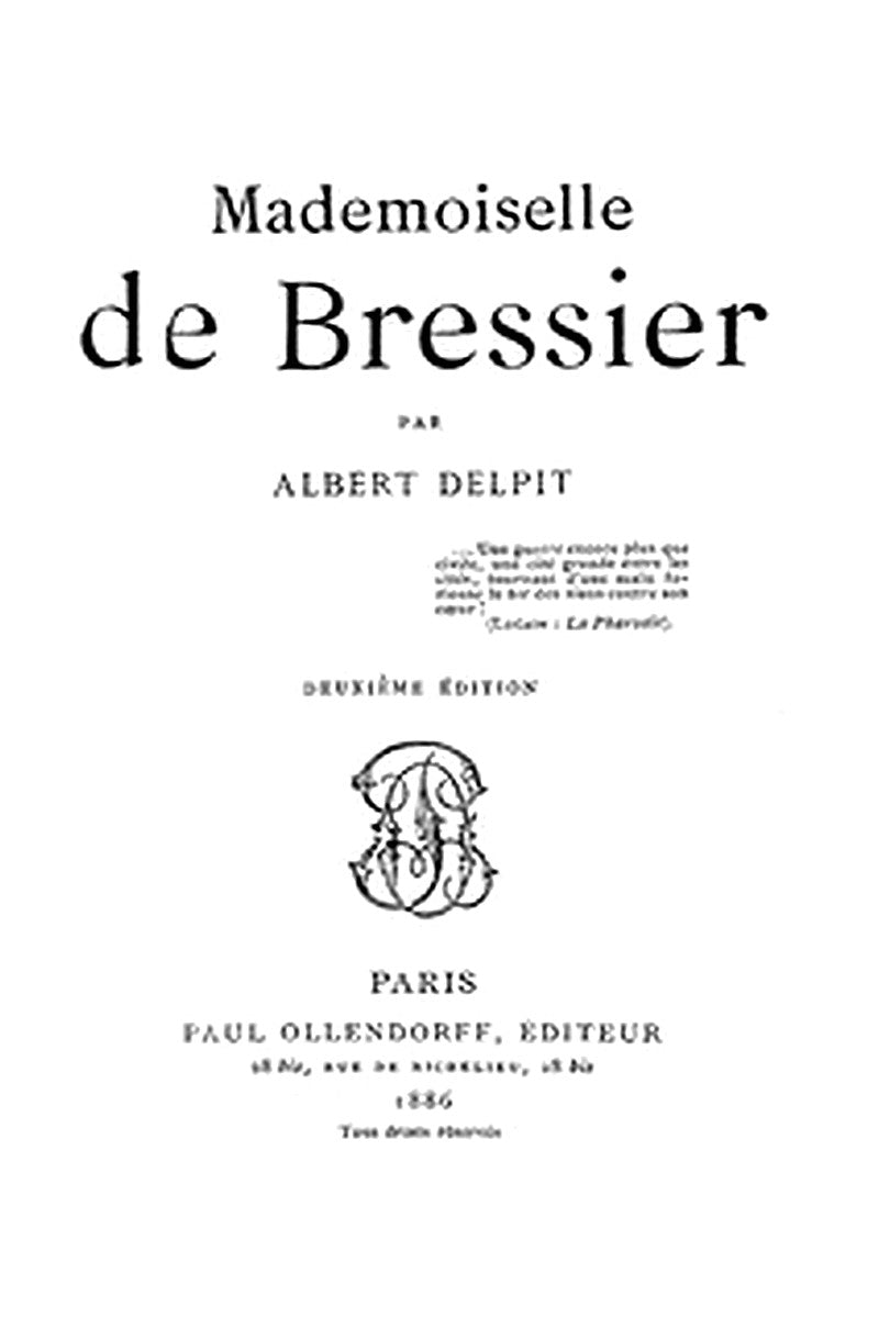 Mademoiselle de Bressier