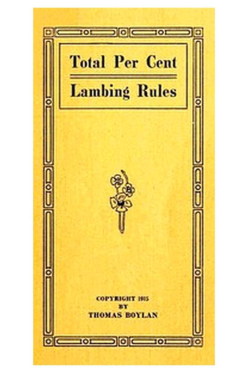 Total Per Cent Lambing Rules