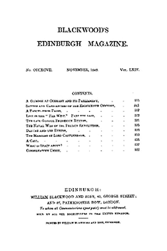 Blackwood's Edinburgh Magazine, Volume 64, No. 397, November 1848