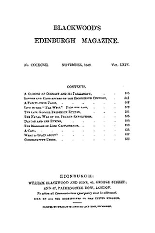 Blackwood's Edinburgh Magazine, Volume 64, No. 397, November 1848