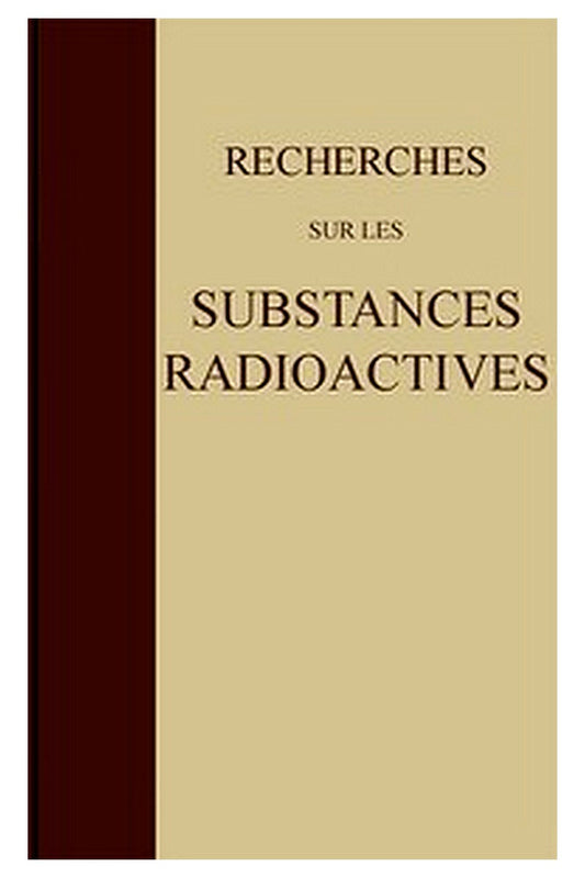 Recherches sur les substances radioactives