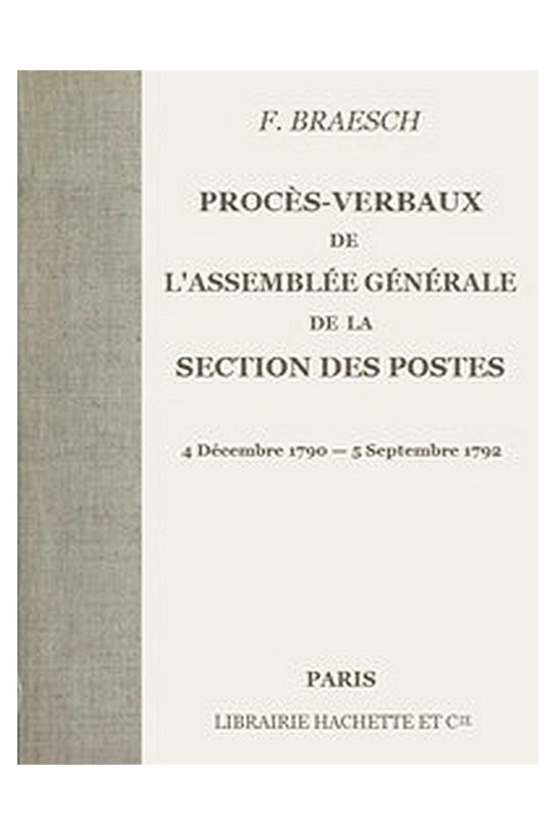 Procès-verbaux de l'Assemblée générale de la section des Postes