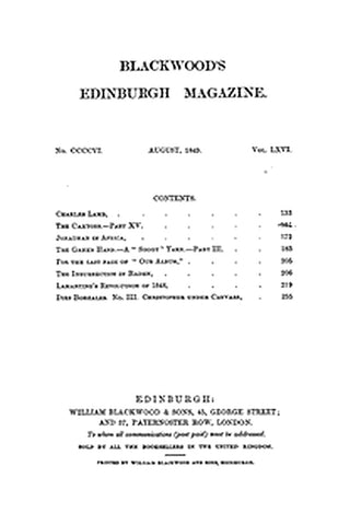 Blackwood's Edinburgh Magazine, Vol. 66 No.406, August 1849