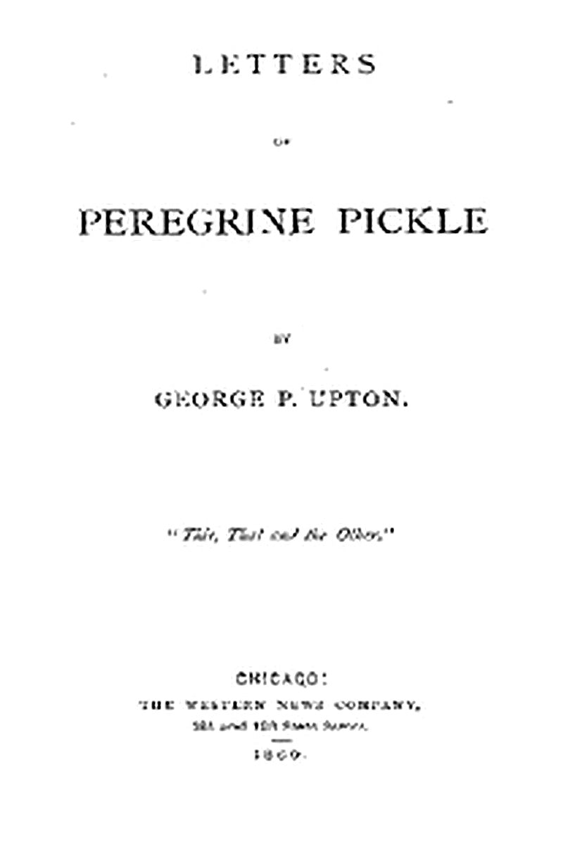 Letters of Peregrine Pickle