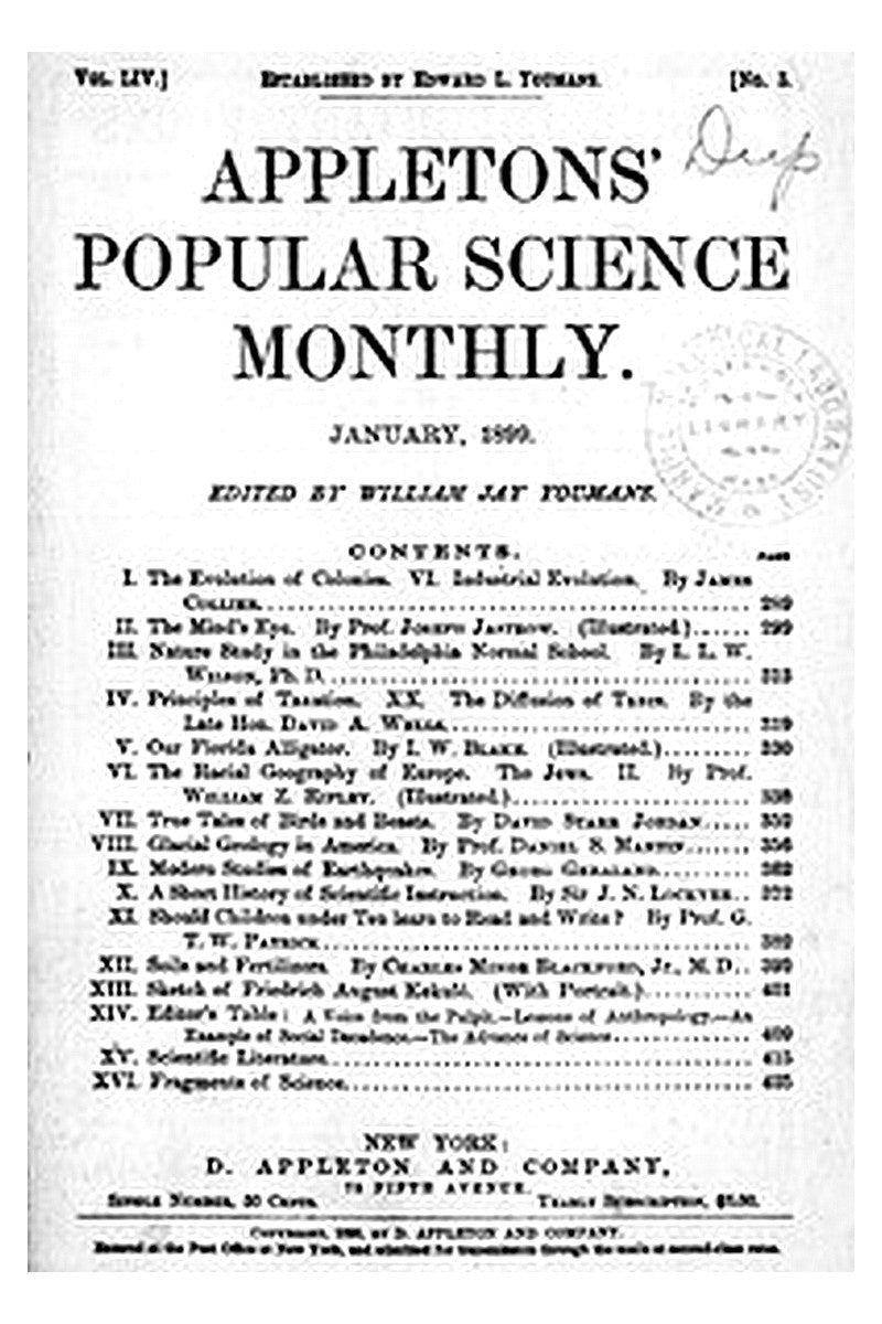 Appletons' Popular Science Monthly, January 1899