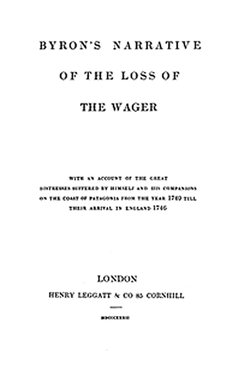 Byron's Narrative of the Loss of the Wager
