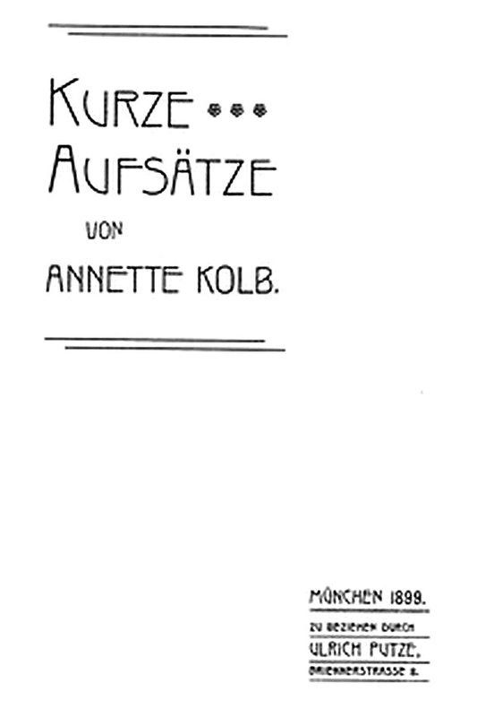 Kurze Aufsätze