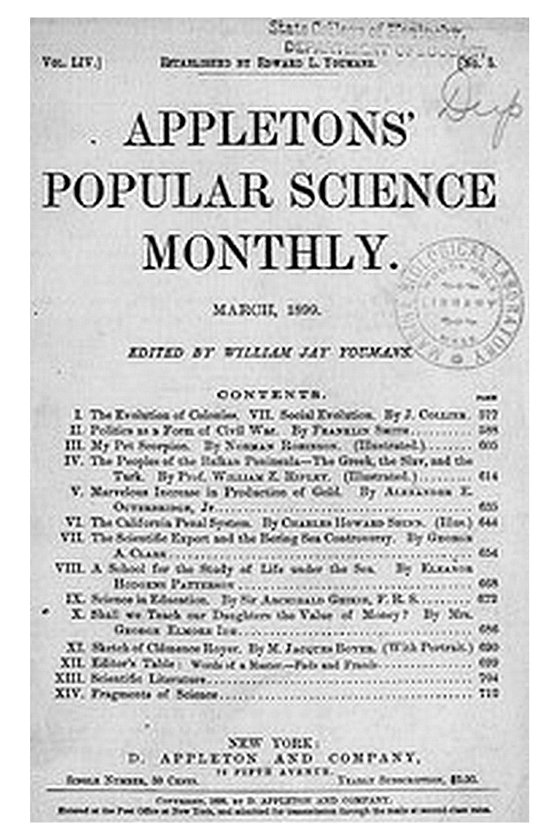 Appletons' Popular Science Monthly, March 1899