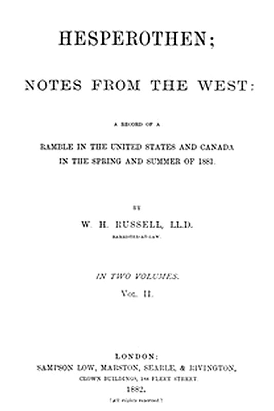 Hesperothen; Notes from the West, Vol. 2 (of 2)
