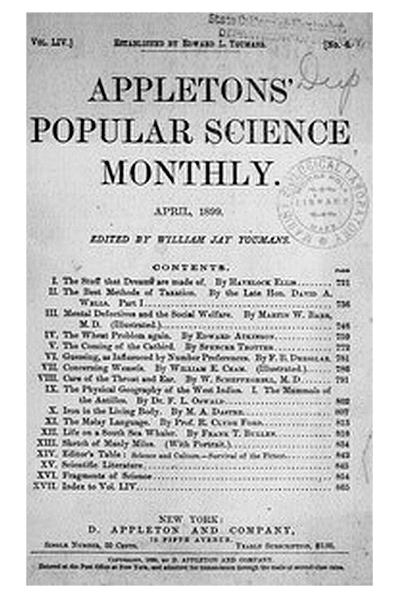 Appletons' Popular Science Monthly, April 1899