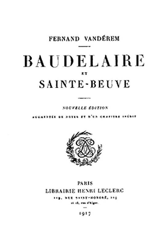 Baudelaire et Sainte-Beuve