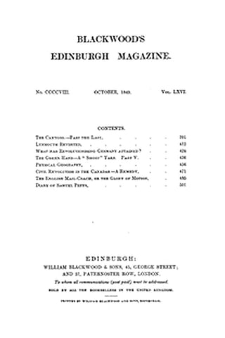 Blackwood's Edinburgh Magazine, Volume 66, No. 408, October 1849