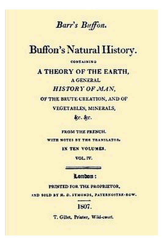 Buffon's Natural History. Volume 04 (of 10)
