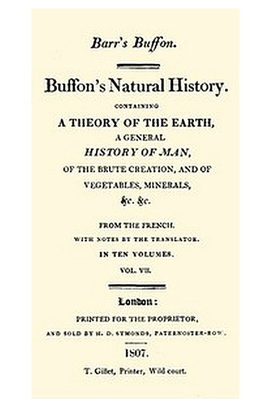 Buffon's Natural History. Volume 07 (of 10)
