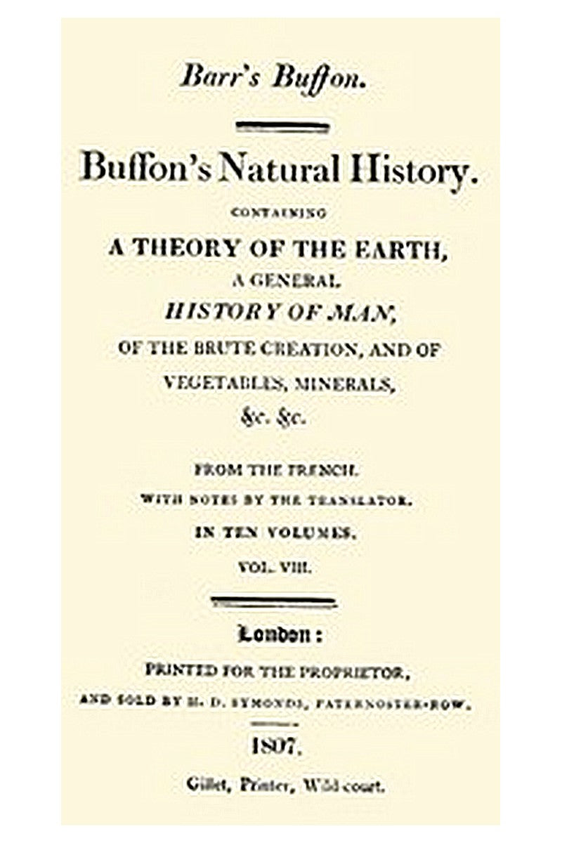 Buffon's Natural History. Volume 08 (of 10)
