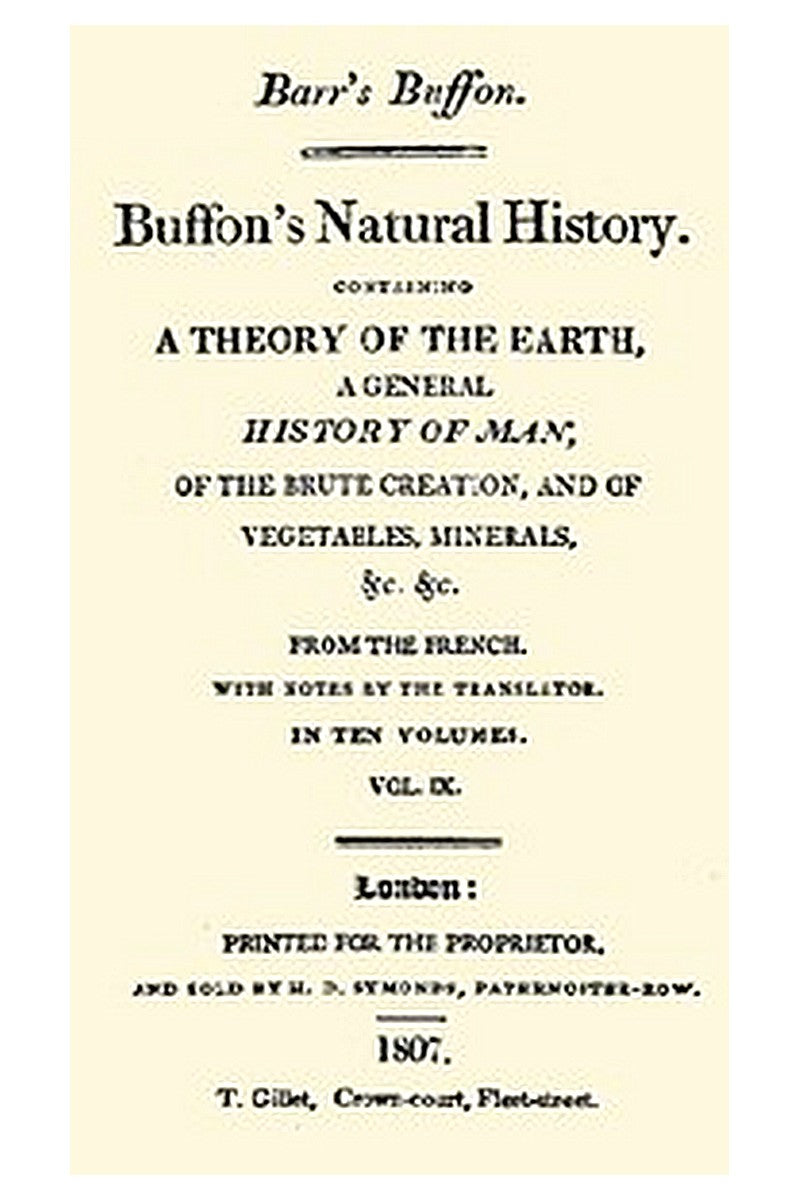 Buffon's Natural History. Volume 09 (of 10)
