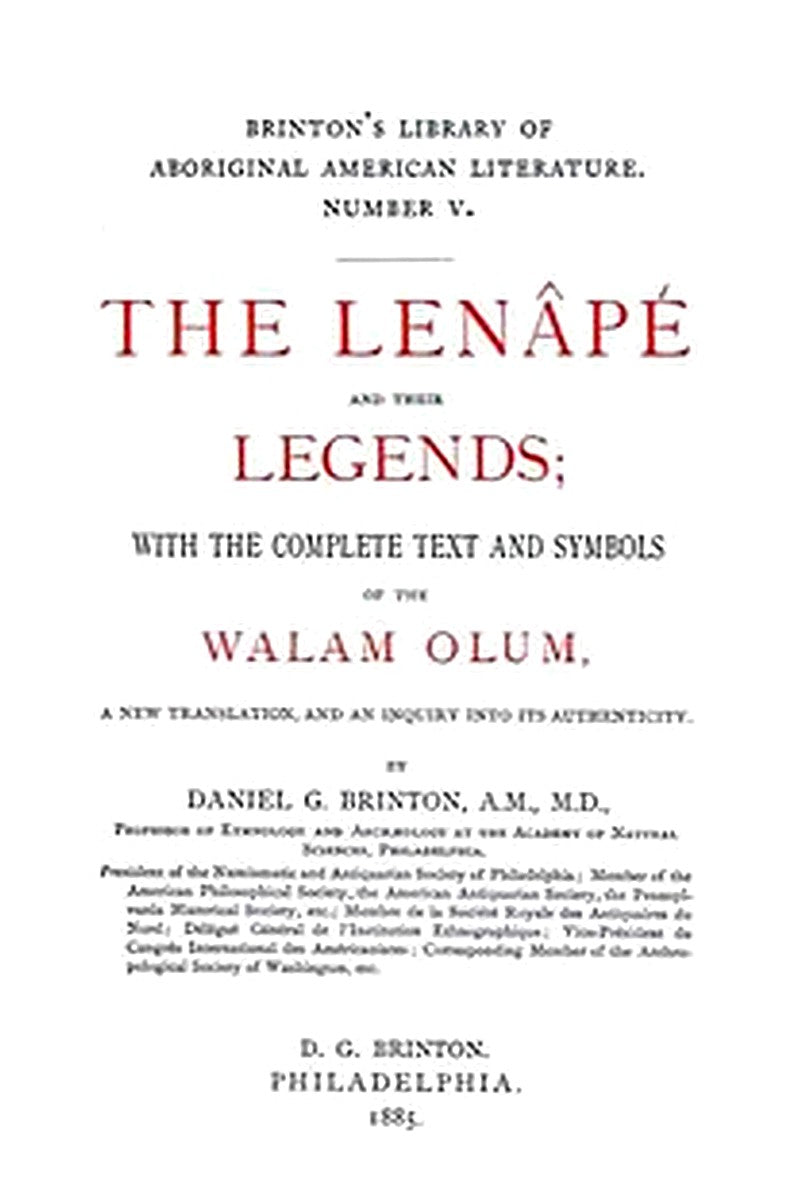 The Lenâpé and Their Legends
