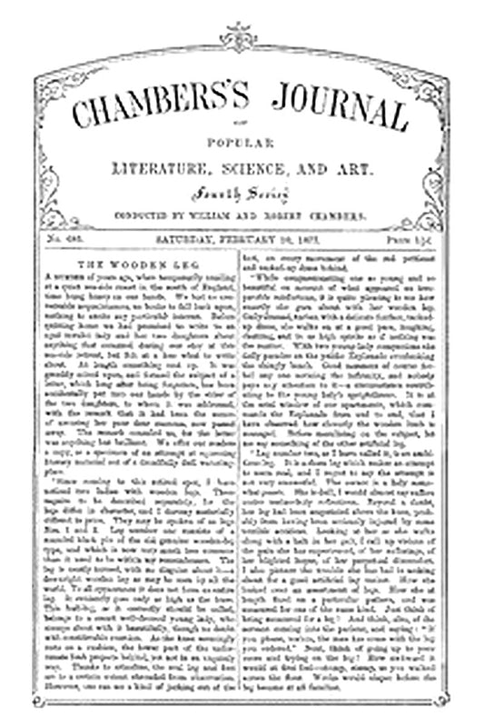 Chambers's Journal of Popular Literature, Science, and Art, No. 685
