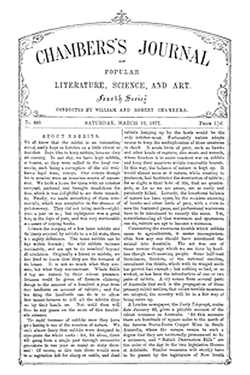 Chambers's Journal of Popular Literature, Science, and Art, No. 689
