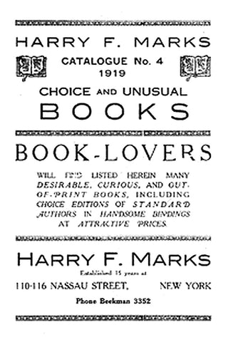 Harry F. Marks Catalogue No. 4, 1919