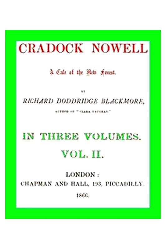 Cradock Nowell: A Tale of the New Forest. Vol. 2 (of 3)