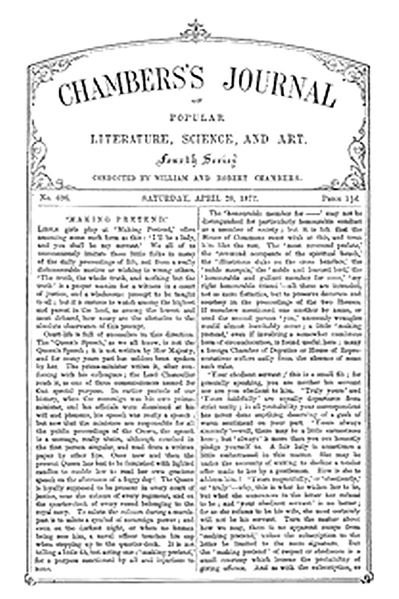 Chambers's Journal of Popular Literature, Science, and Art, No. 696