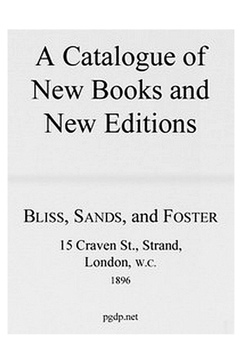 A Catalogue of New Books and New Editions, 1896