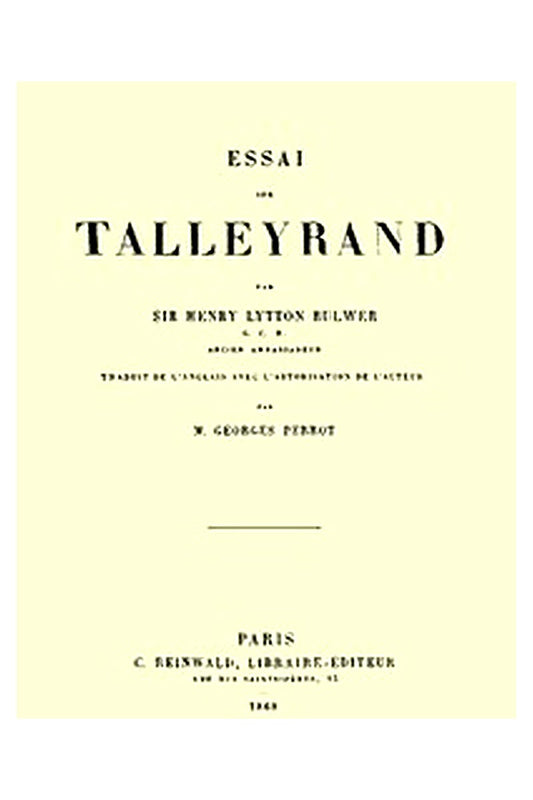Essai sur Talleyrand