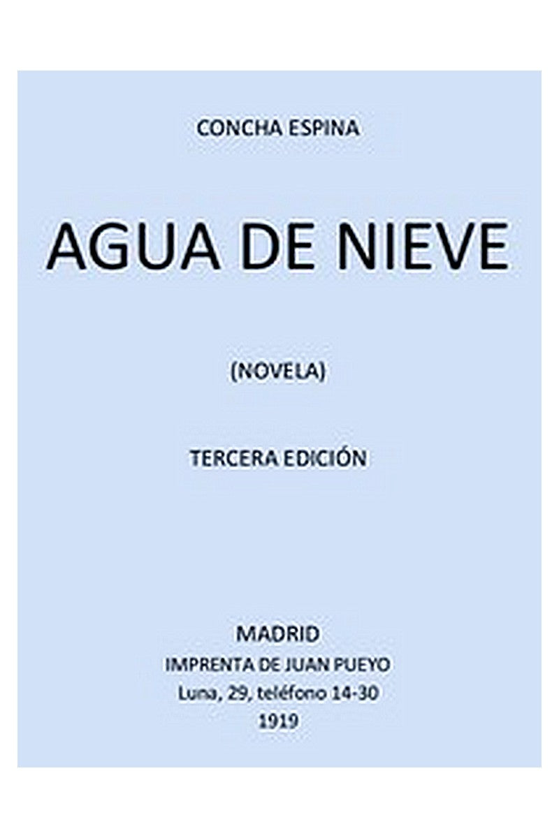 Agua de Nieve (Novela)