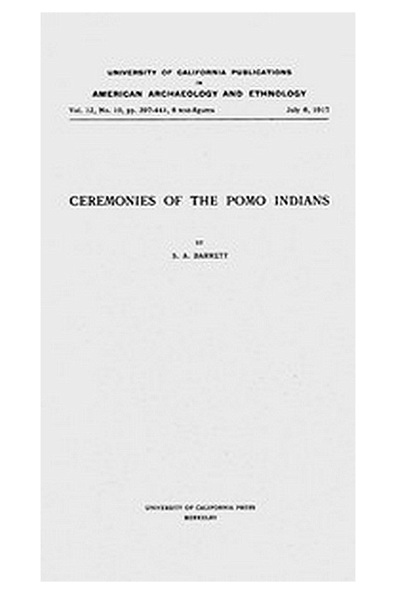 Ceremonies of the Pomo Indians