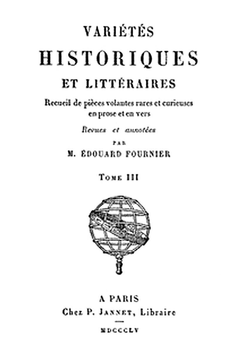 Variétés Historiques et Littéraires (03/10)
