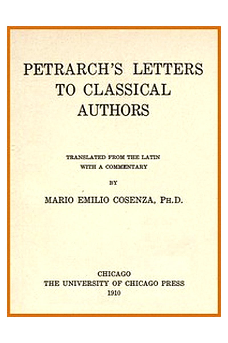 Petrarch's Letters to Classical Authors