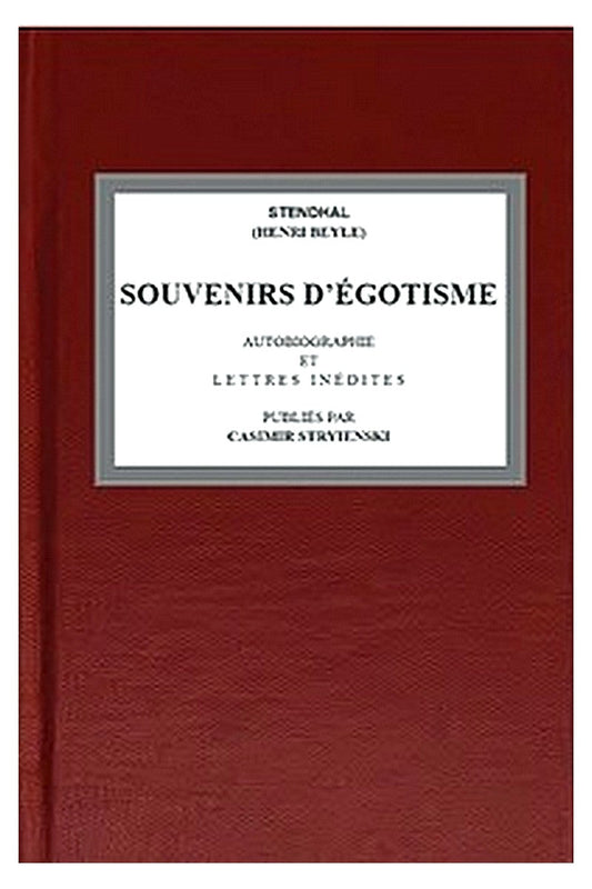 Souvenirs d'égotisme