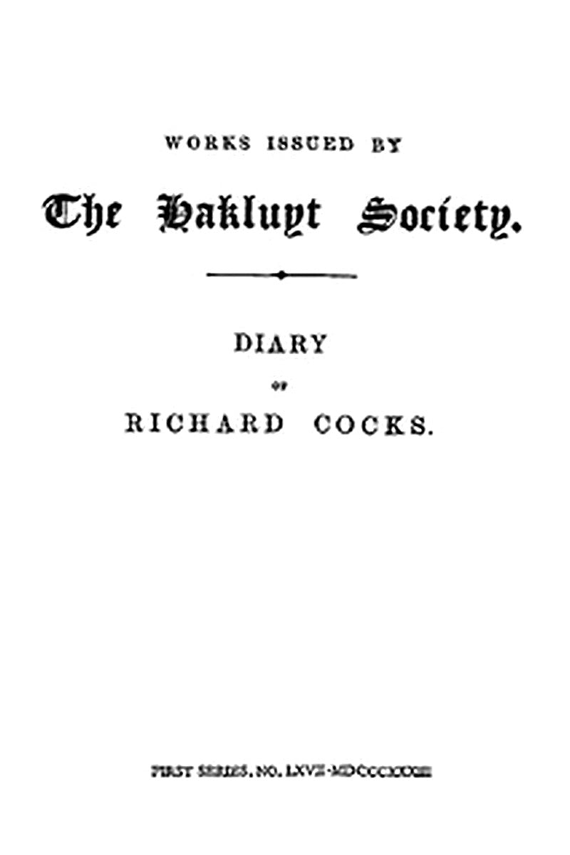 Diary of Richard Cocks, Volume 2
