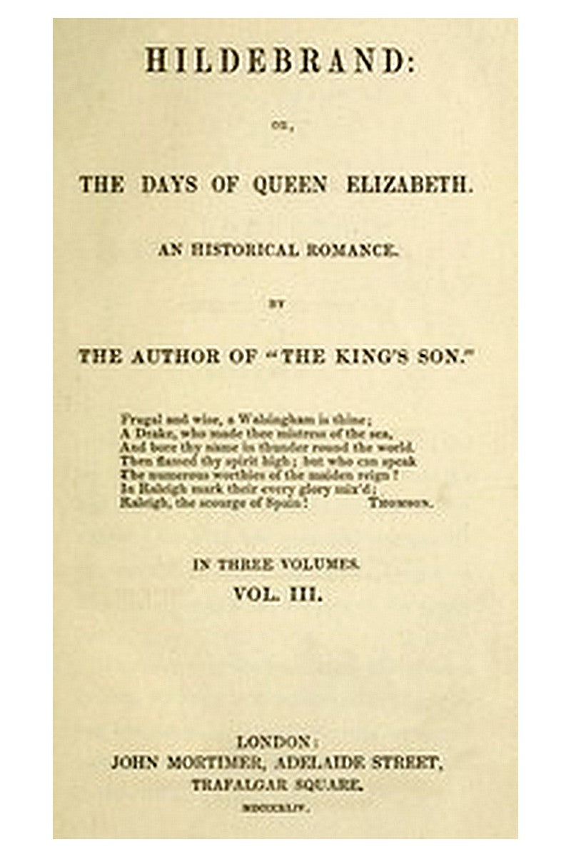 Hildebrand or, The Days of Queen Elizabeth, An Historic Romance, Vol. 3 of 3