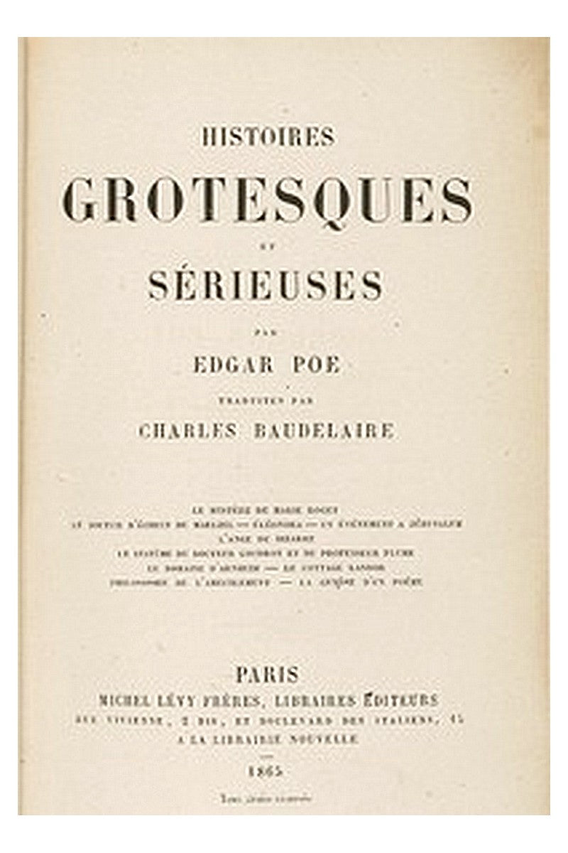 Histoires grotesques et sérieuses