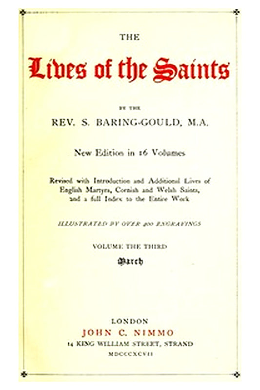 The Lives of the Saints, Volume 03 (of 16): March