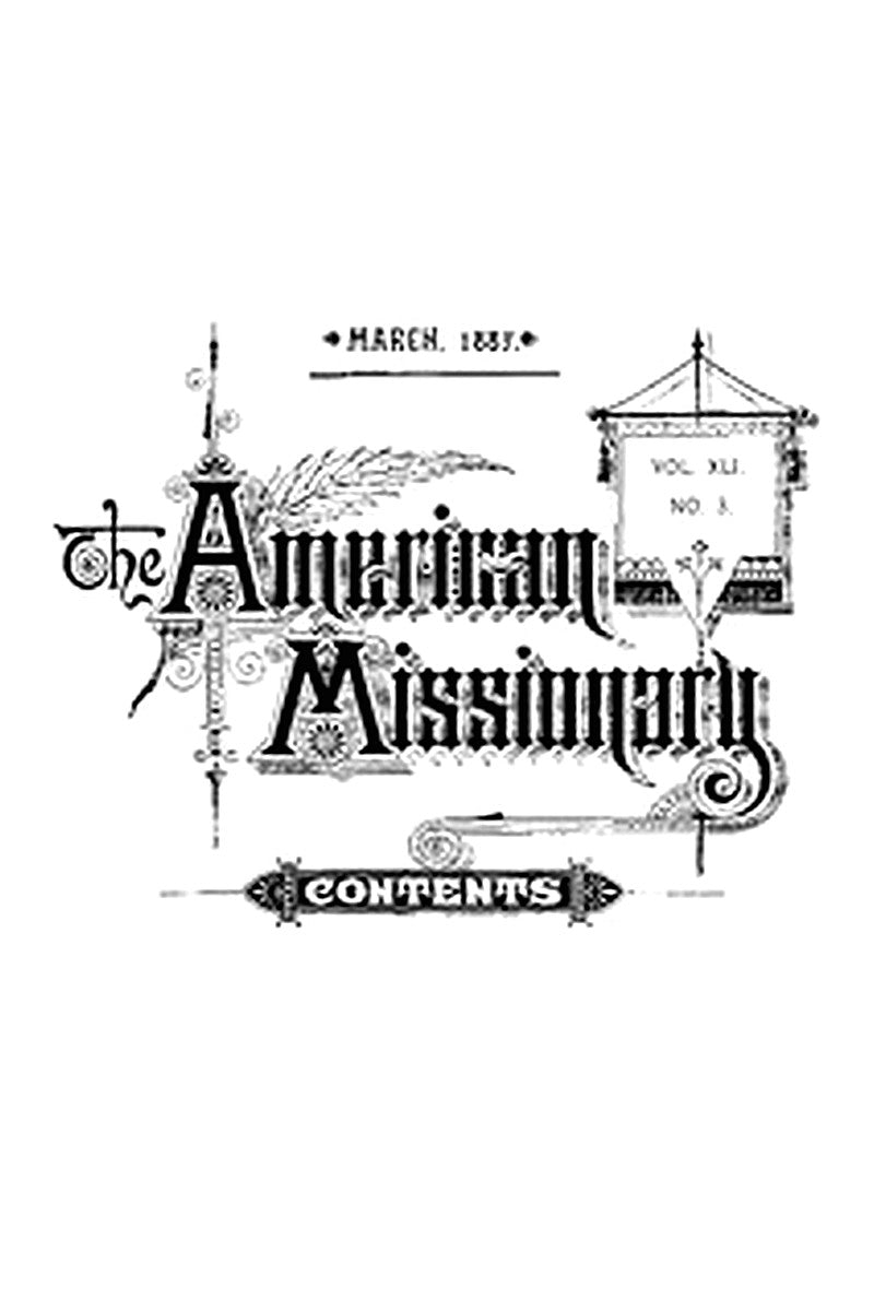The American Missionary — Volume 41, No. 03, March, 1887