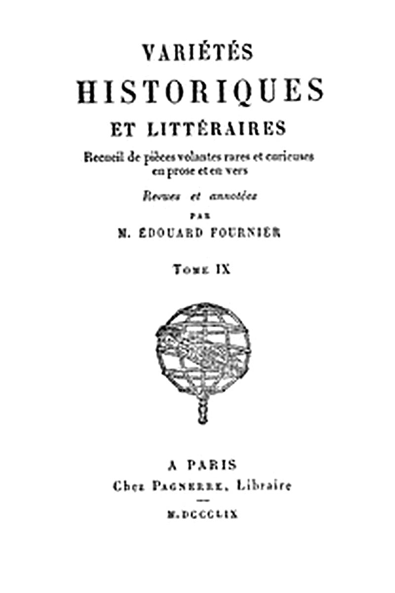 Variétés Historiques et Littéraires (09/10)
