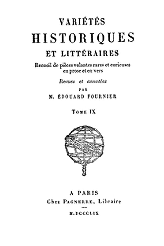 Variétés Historiques et Littéraires (09/10)
