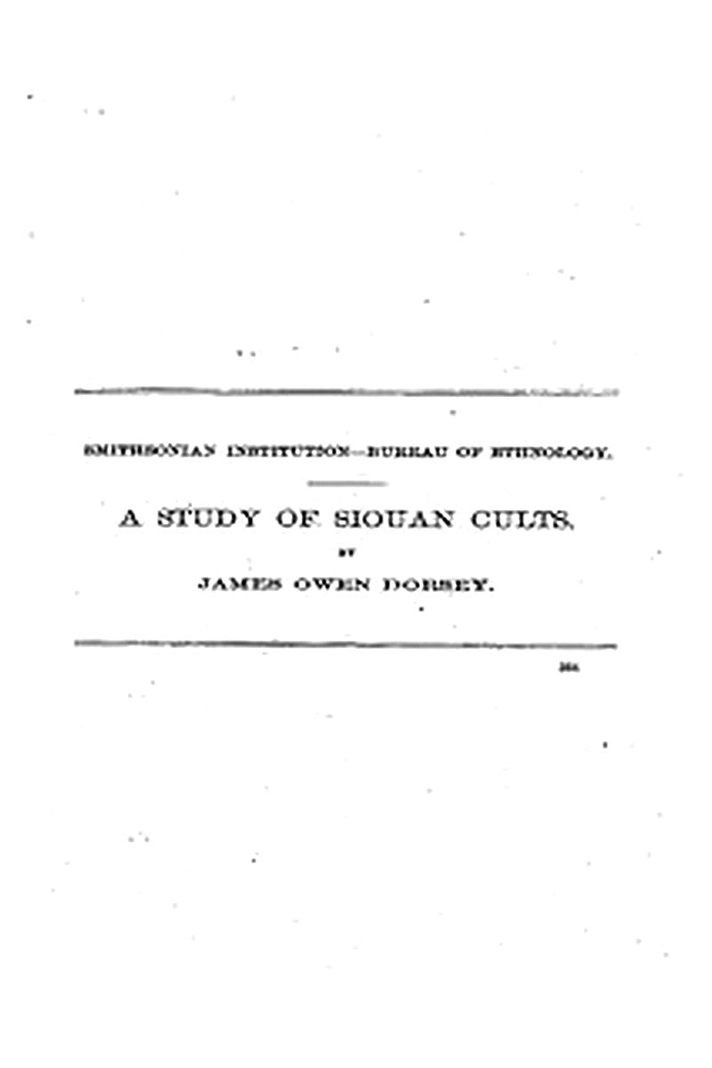 A Study of Siouan Cults
