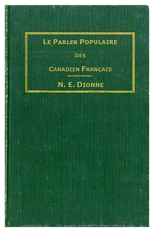 Le parler populaire des Canadiens français
