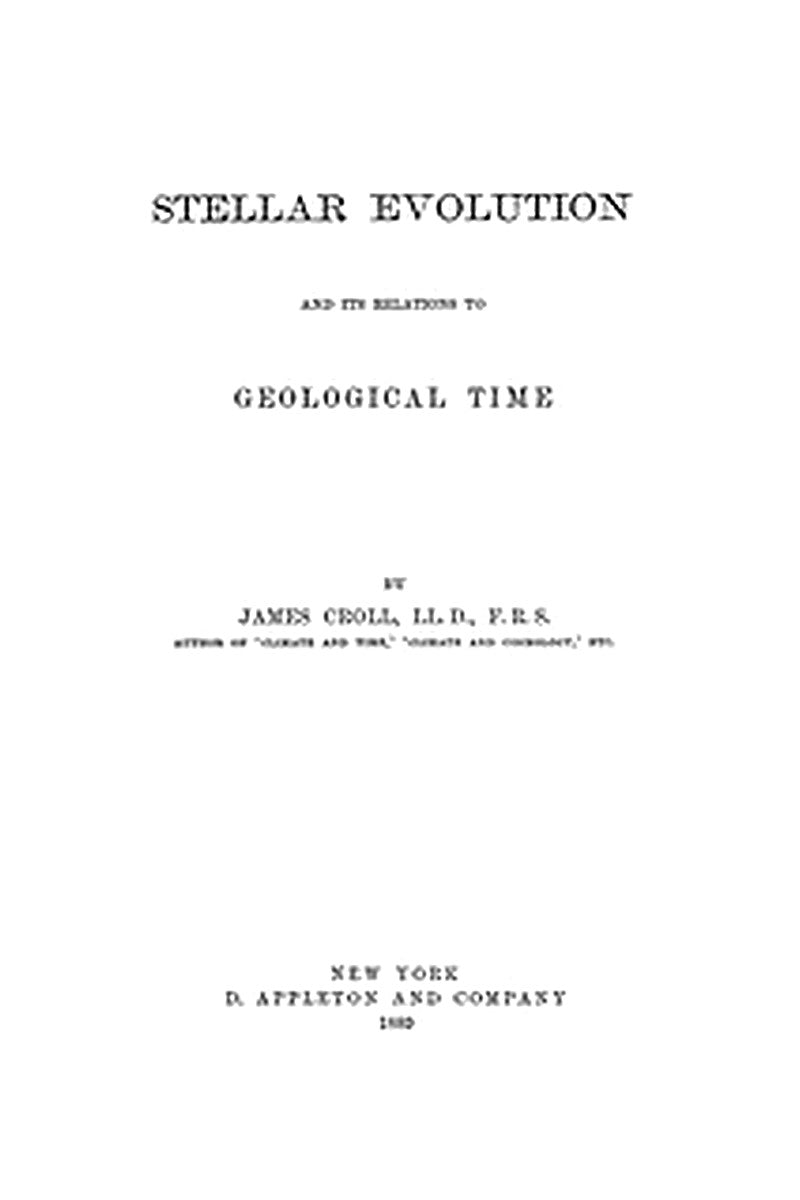 Stellar Evolution and Its Relations to Geological Time