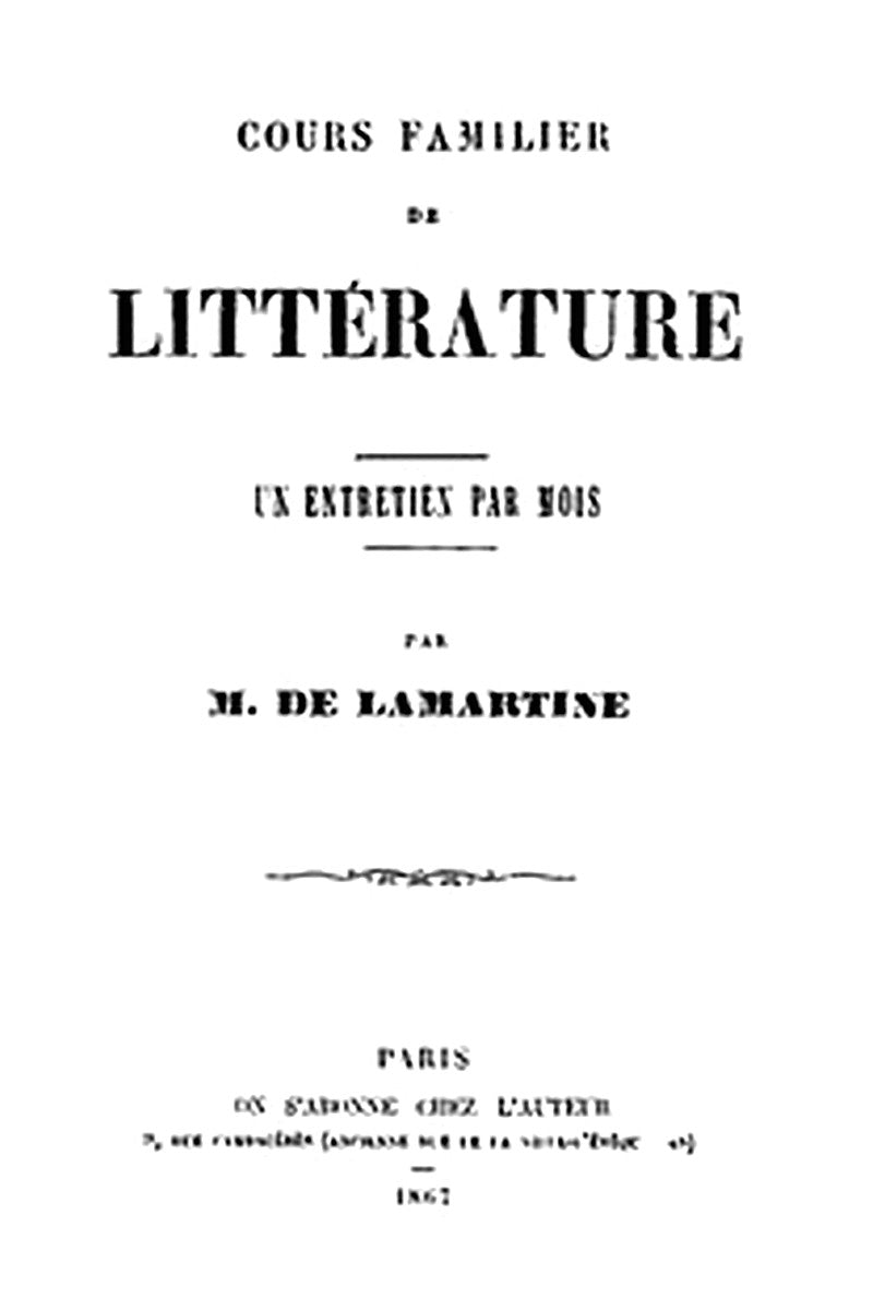 Cours familier de Littérature - Volume 23