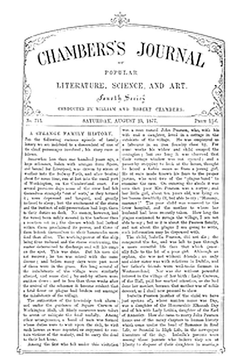 Chambers's Journal of Popular Literature, Science, and Art, No. 713, August 25, 1877