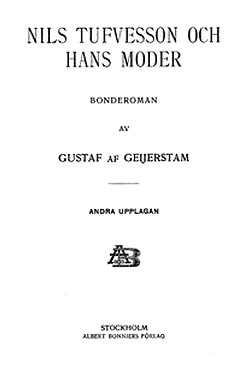 Nils Tufvesson och hans moder: Bonderoman